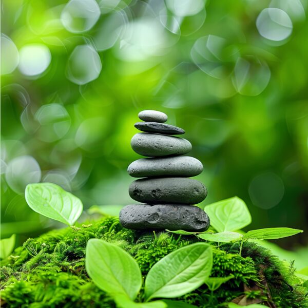 Steine Stapel Moos Poster