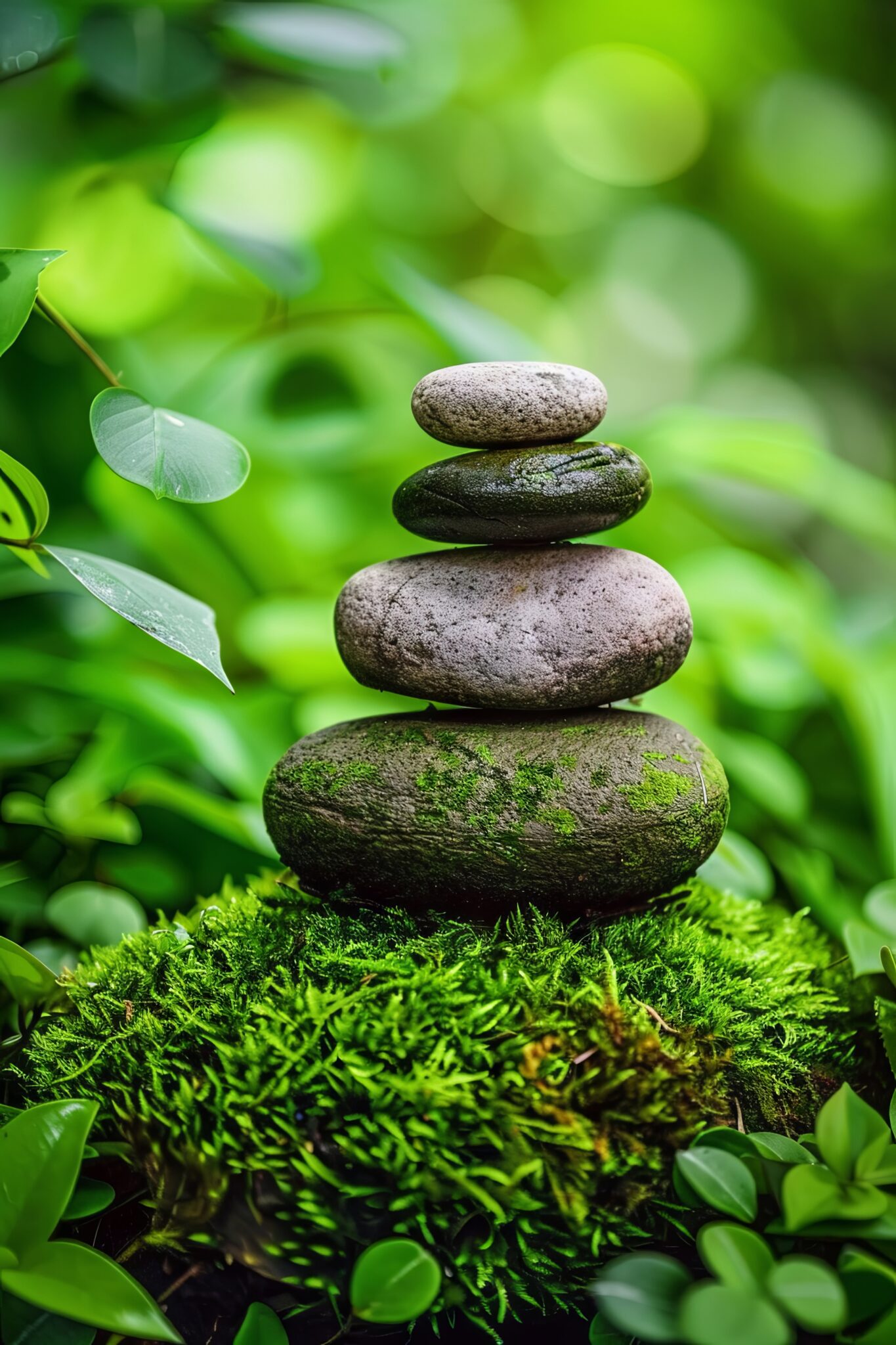 Fotografie Poster Steine Moos Natur grün