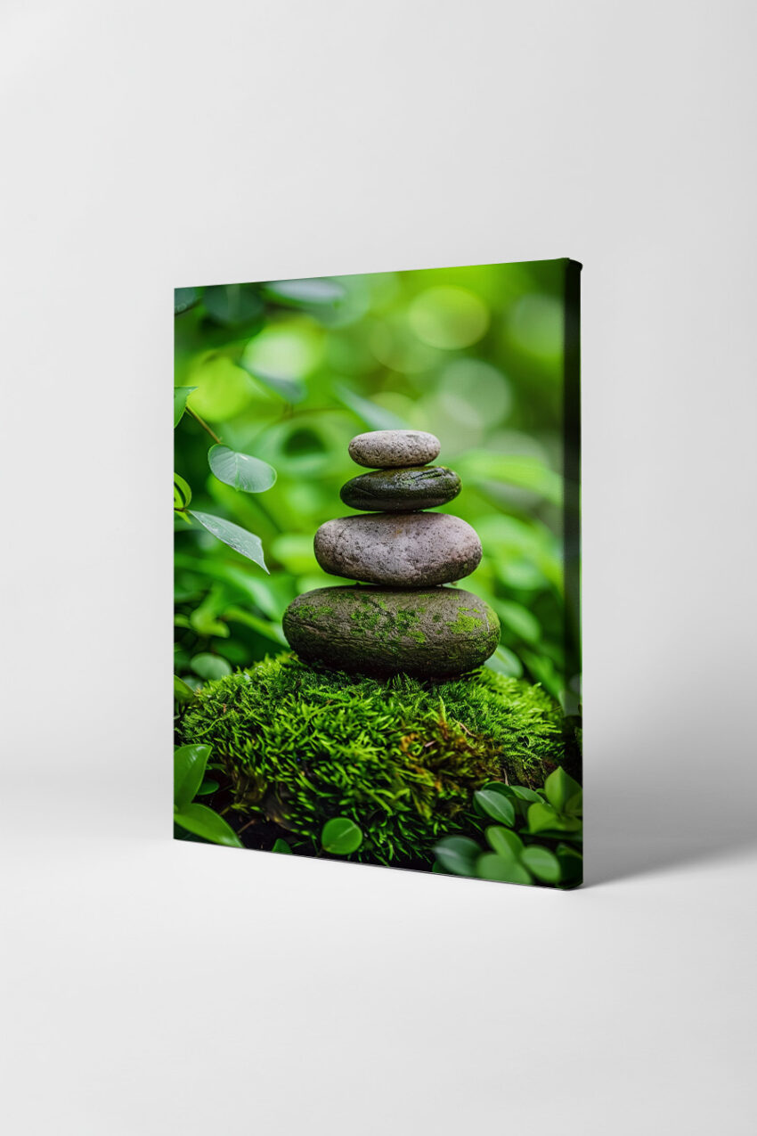 Fotografie Poster Steine Moos Natur grün