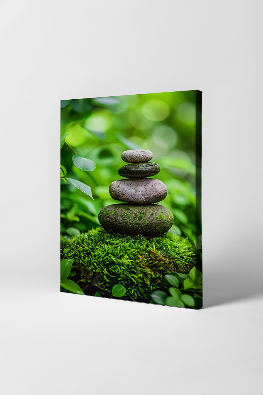 Fotografie Poster Steine Moos Natur grün