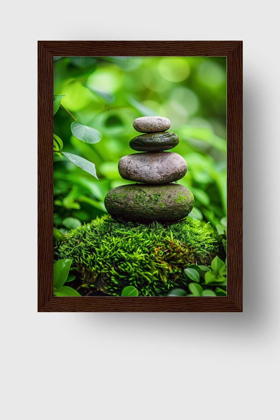Fotografie Poster Steine Moos Natur grün