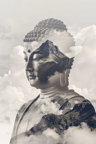 Buddha Kopf Gerahmt