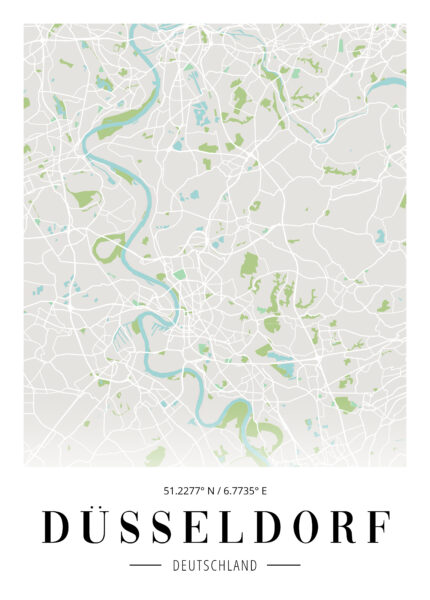 Düsseldorf Stadtplan Poster