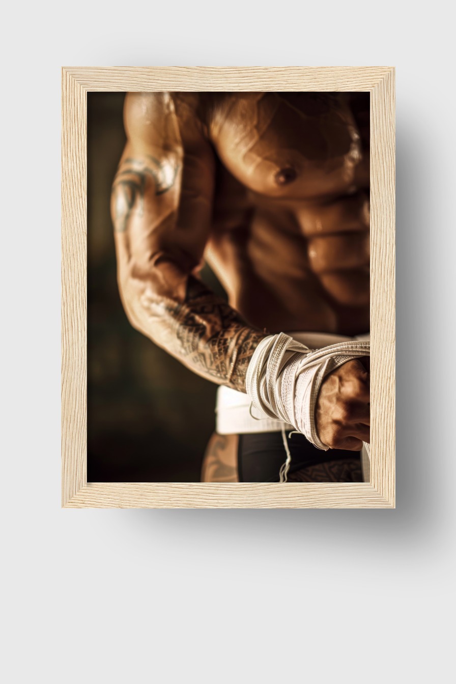 Fotografie Poster Muskelarm Tattoo kraftvoll detailreich