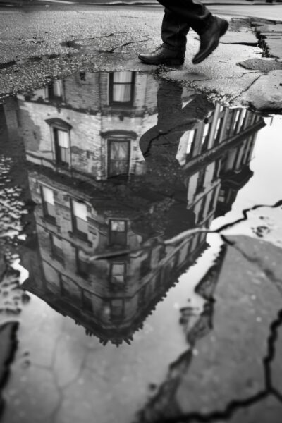 Reflektion Gebäude Gerahmt