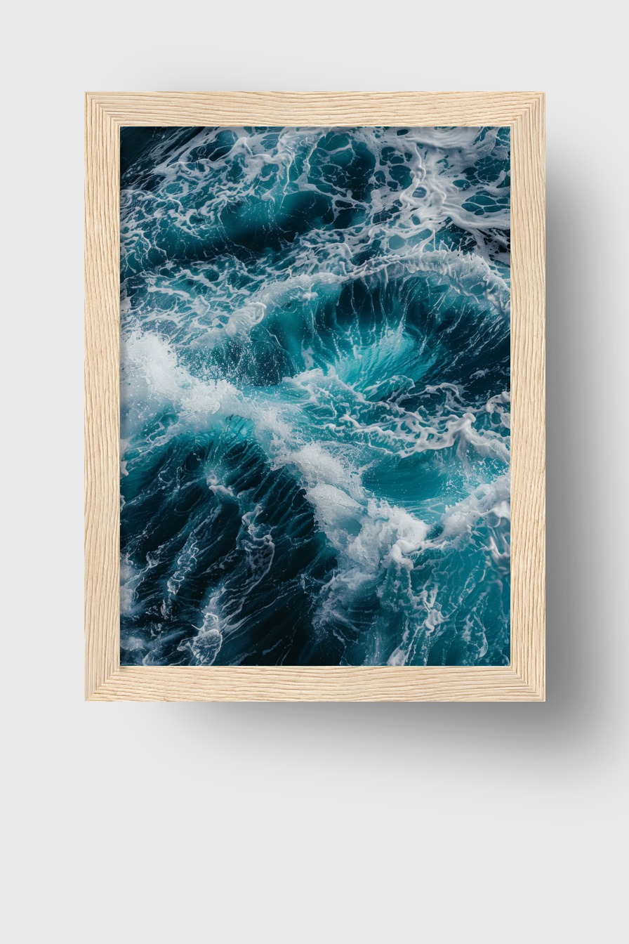 Fotografie Poster Ozeanwellen Bewegung türkis weiß