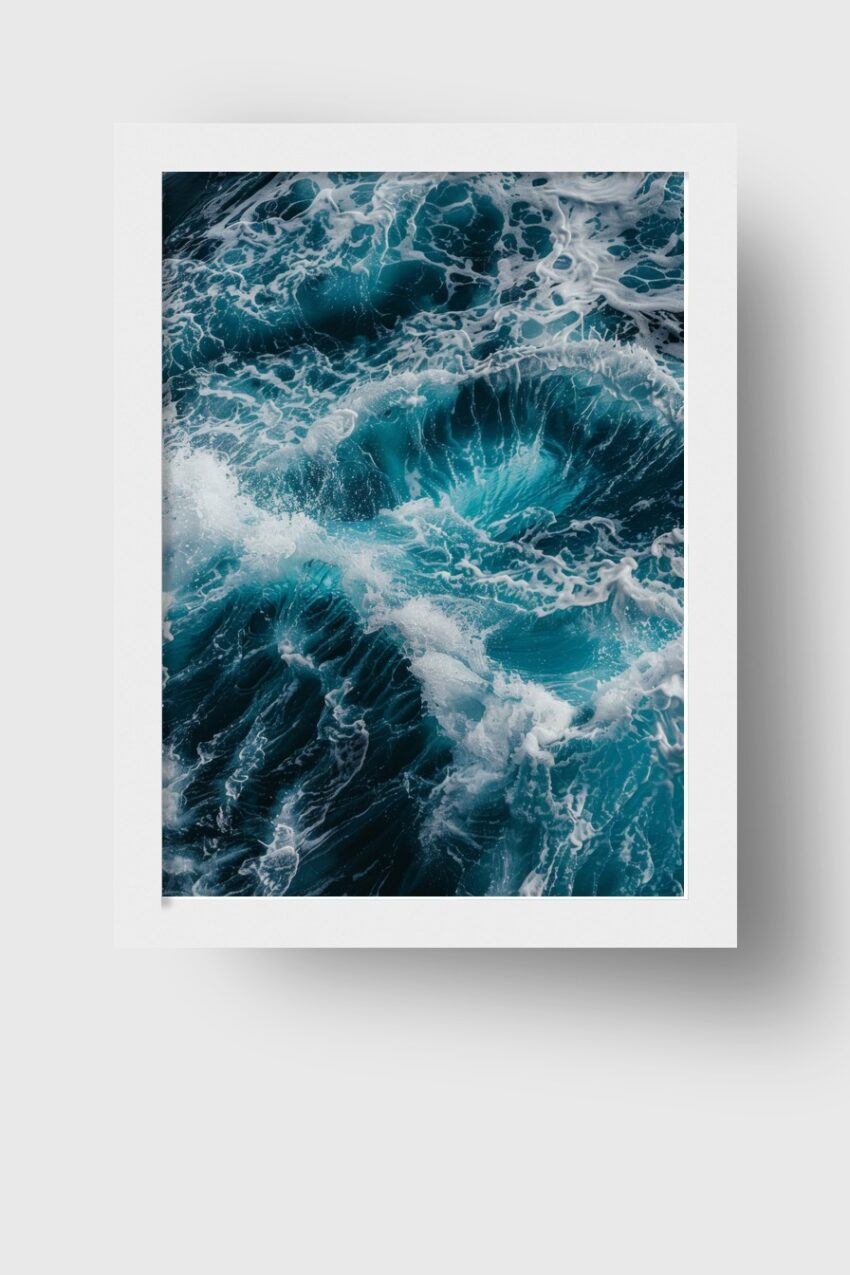 Fotografie Poster Ozeanwellen Bewegung türkis weiß