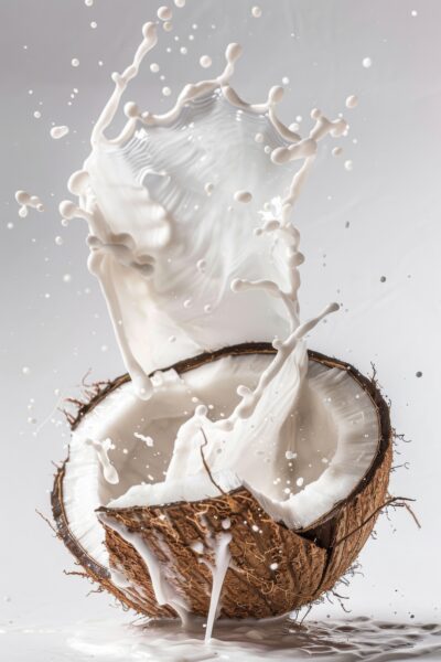 Kokosnuss Milch Splash Gerahmt