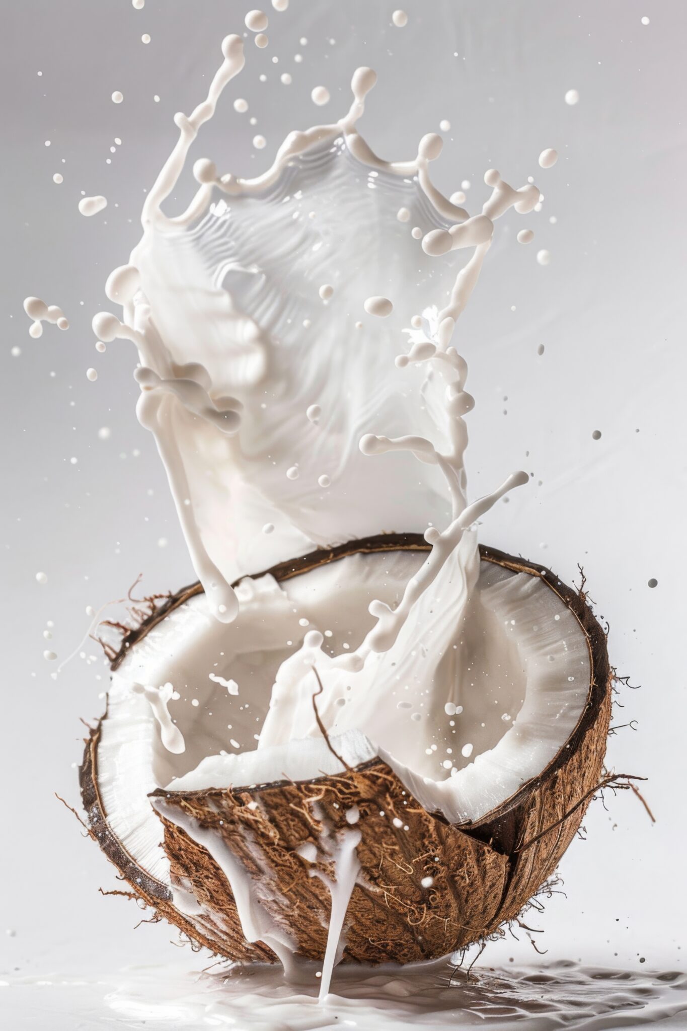 Fotografie Poster Kokosnuss Milch Splash weiß braun