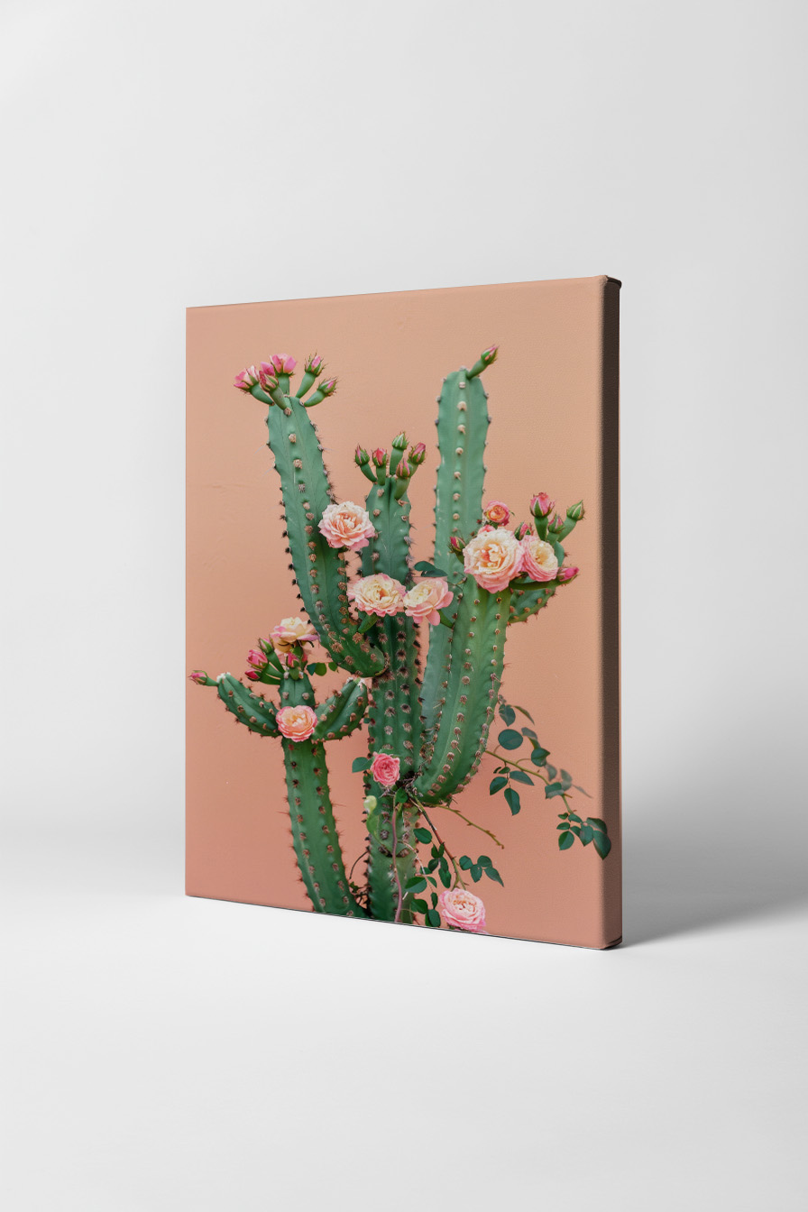Fotografie Poster Kaktus rosa Blüten grün rosa