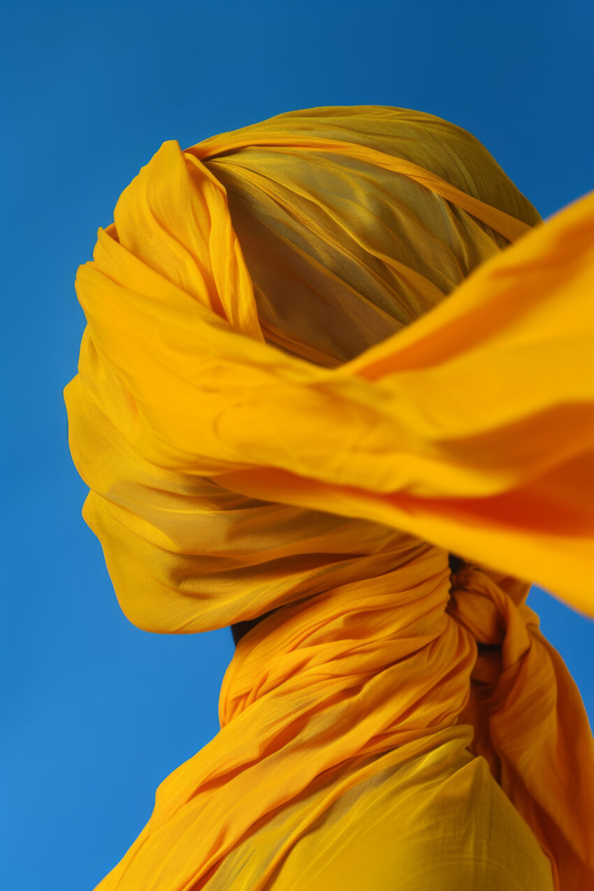 Fotografie Poster Tuch Profil gelb blau