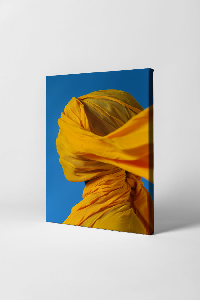 Fotografie Poster Tuch Profil gelb blau