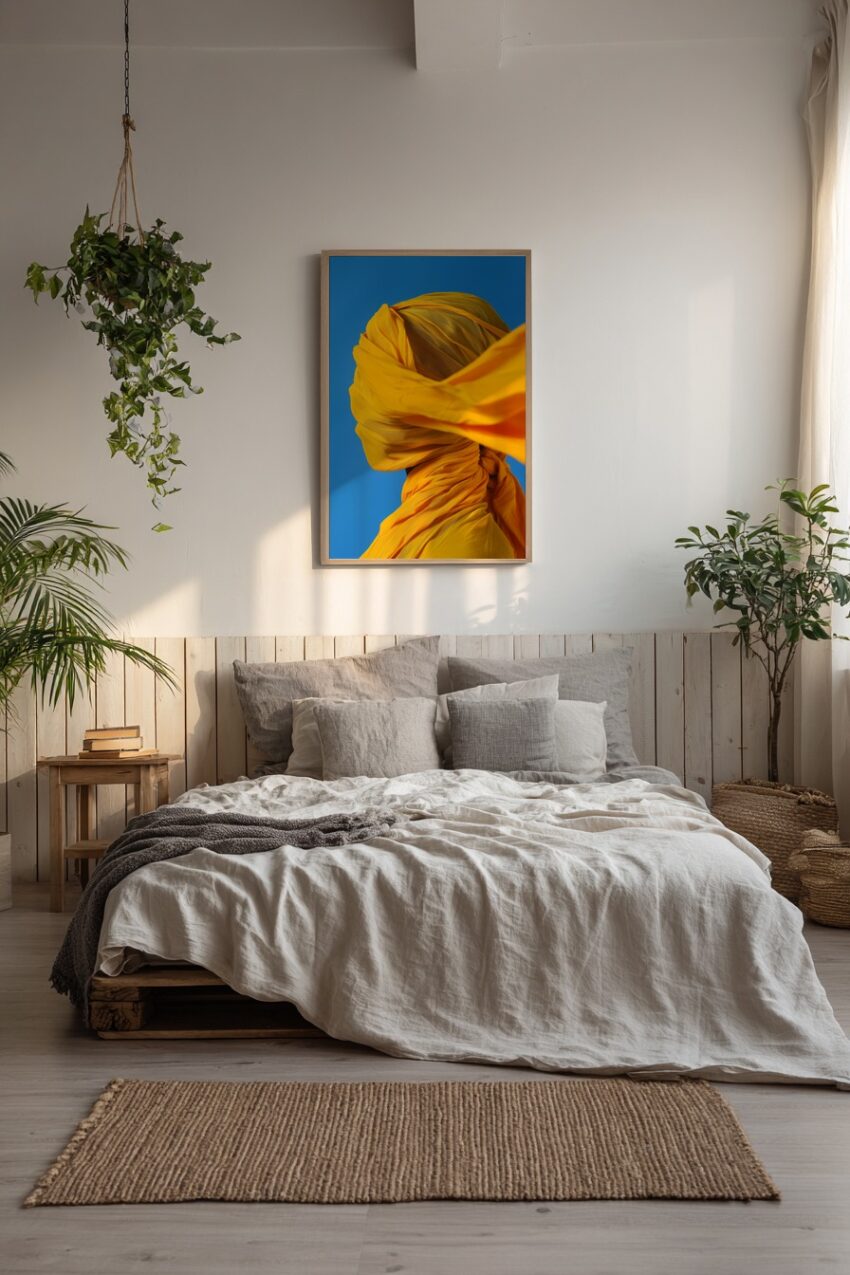 Fotografie Poster Tuch Profil gelb blau