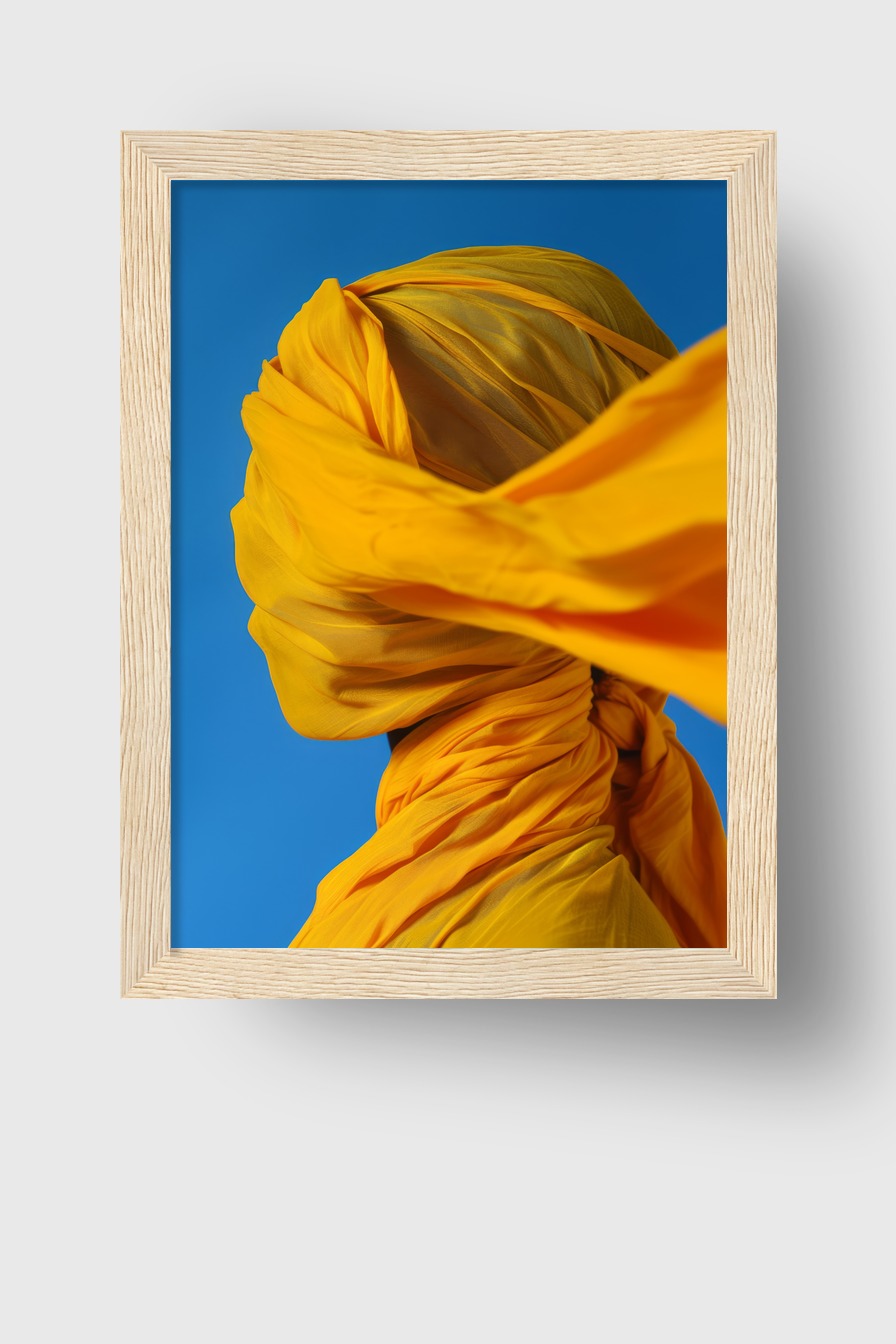 Fotografie Poster Tuch Profil gelb blau