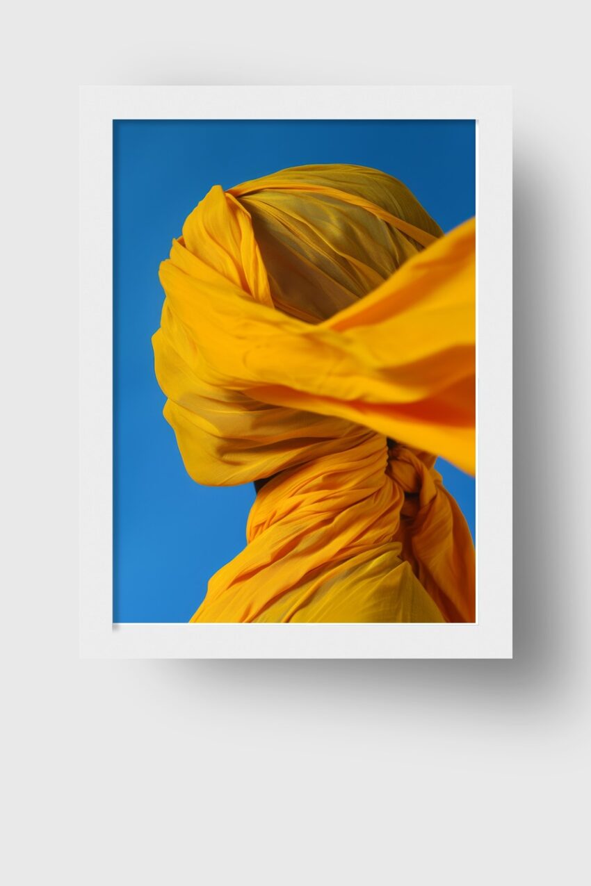 Fotografie Poster Tuch Profil gelb blau