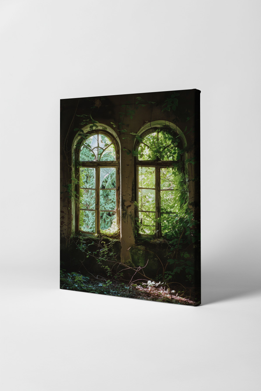 Fotografie Poster Fenster grün Licht Schatten urban