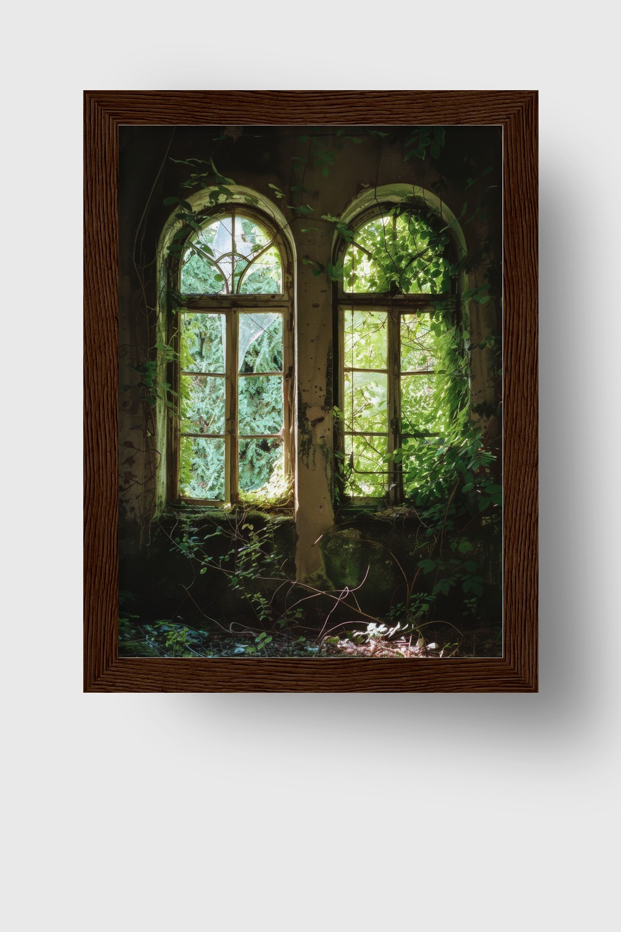 Fotografie Poster Fenster grün Licht Schatten urban