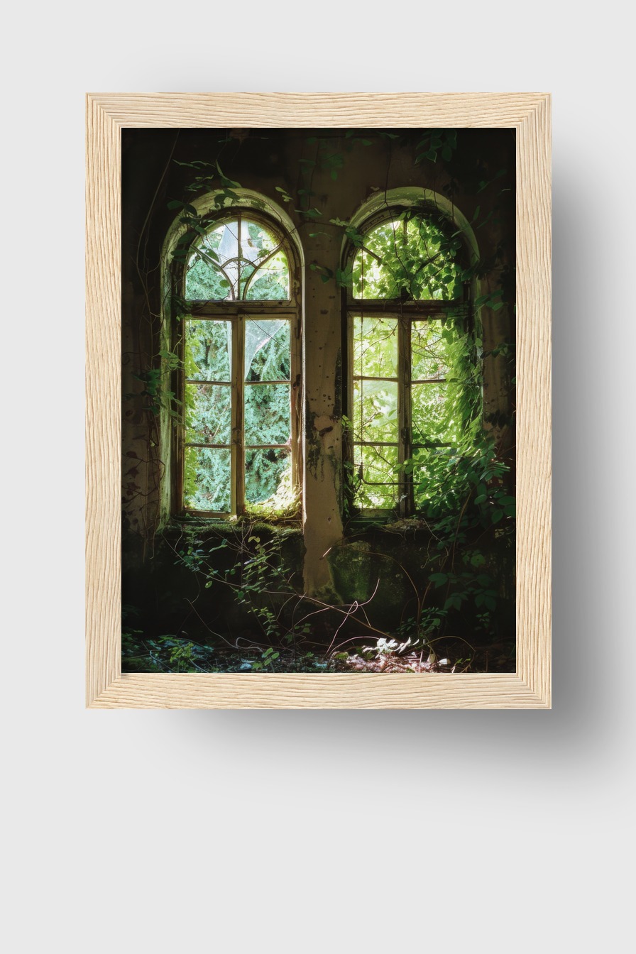 Fotografie Poster Fenster grün Licht Schatten urban