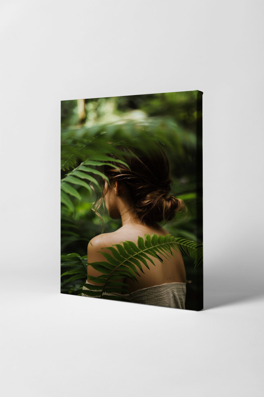 Fotografie Poster Frau Rücken natur grün