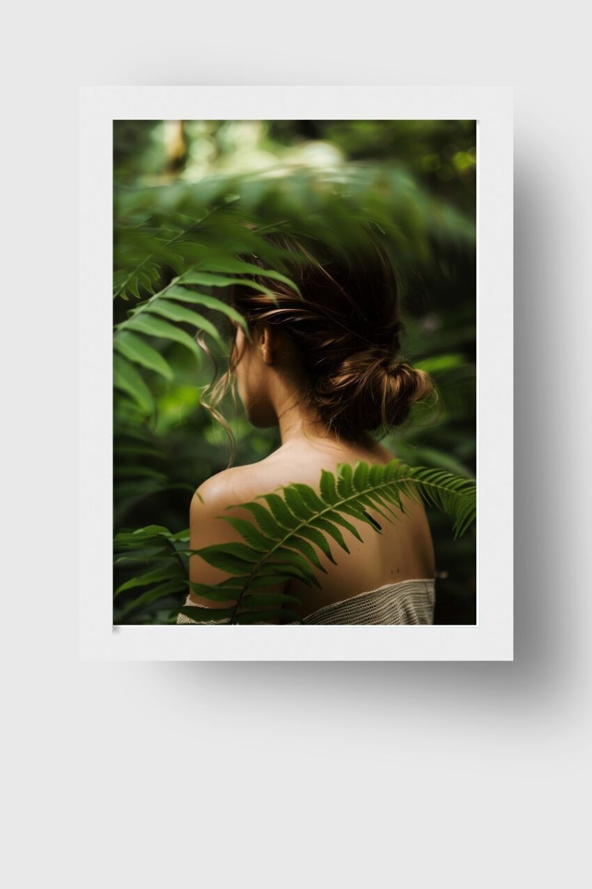 Fotografie Poster Frau Rücken natur grün