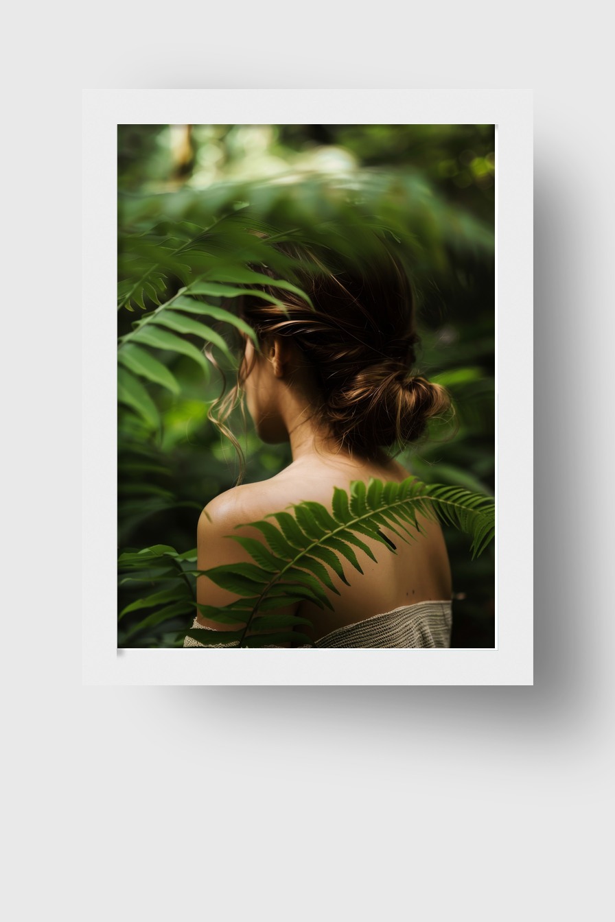 Fotografie Poster Frau Rücken natur grün