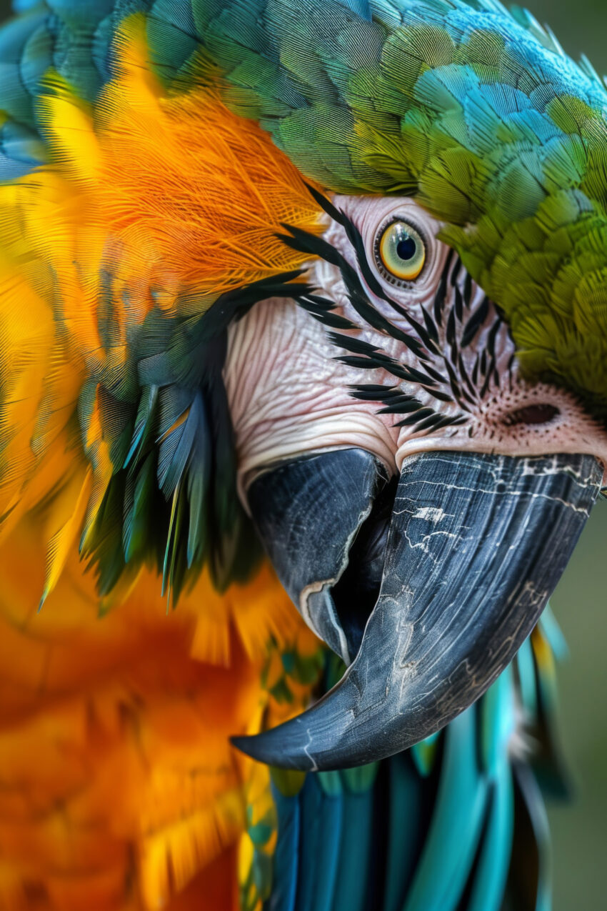 Fotografie Poster Papagei Nahaufnahme Farbenfroh Detail
