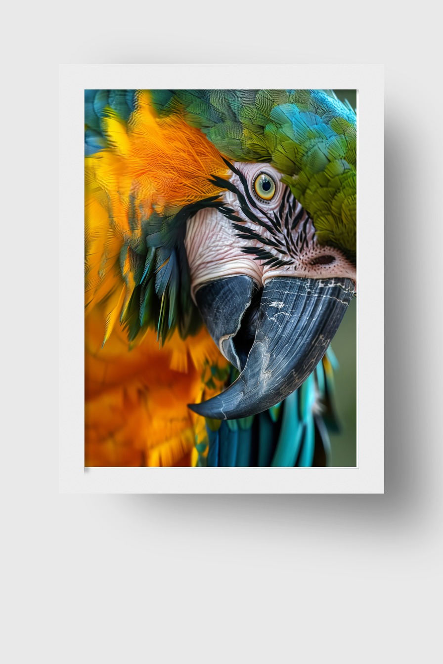 Fotografie Poster Papagei Nahaufnahme Farbenfroh Detail