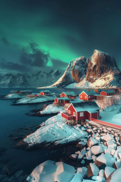 Nordlichter Küste Poster