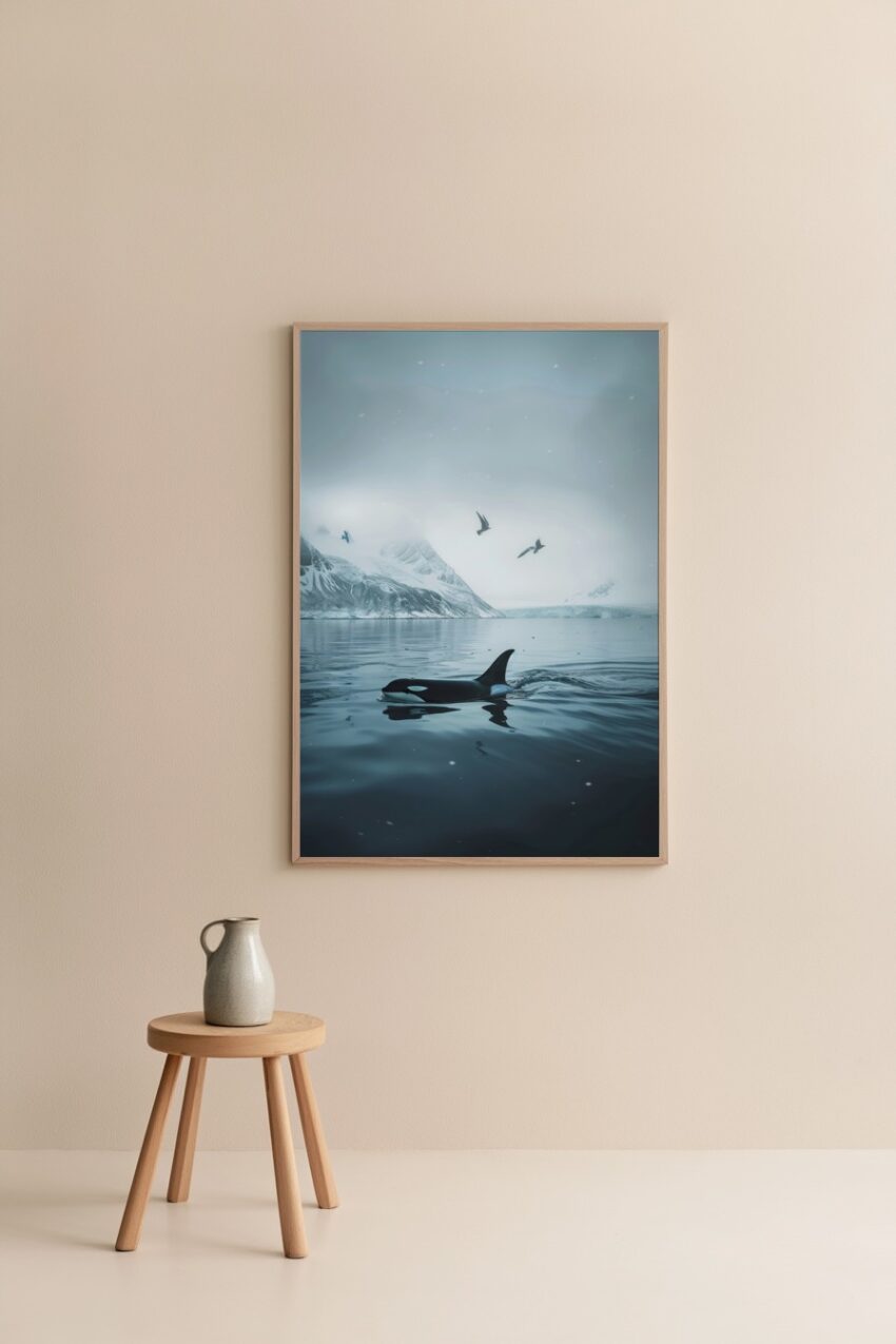 Fotografie Poster Orca Arktis kalt Wasser
