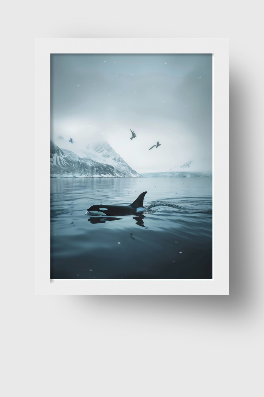 Fotografie Poster Orca Arktis kalt Wasser
