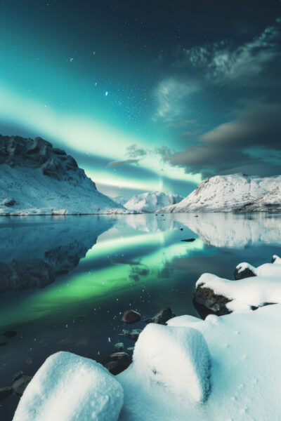 Nordlicht Spiegelung Leinwandbild