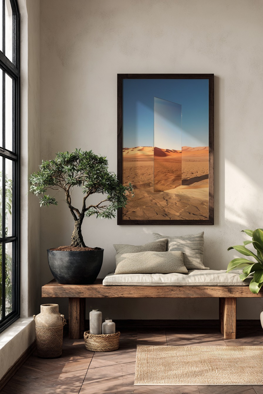 Fotografie Poster Spiegel Wüste Sanddünen klar