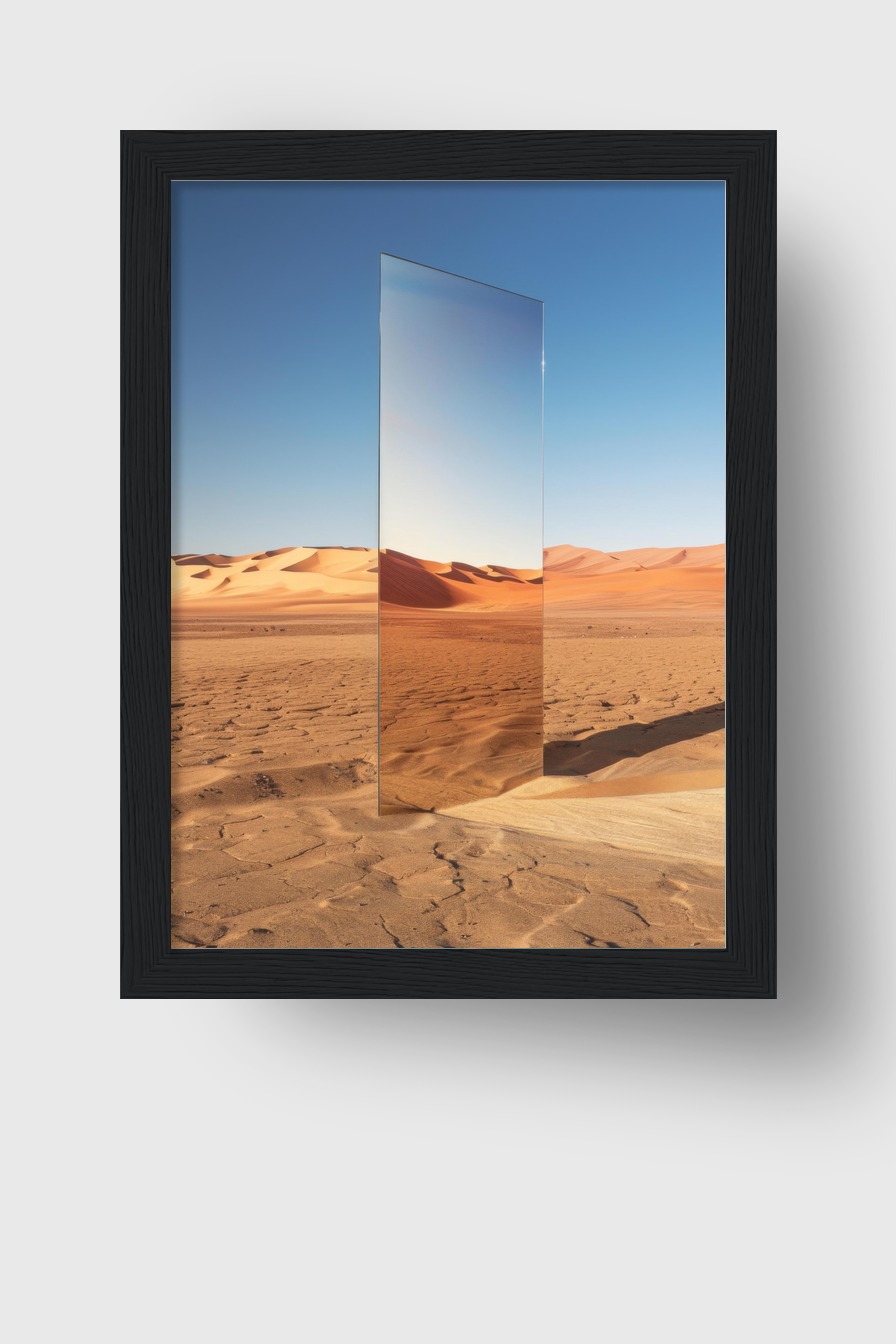 Fotografie Poster Spiegel Wüste Sanddünen klar