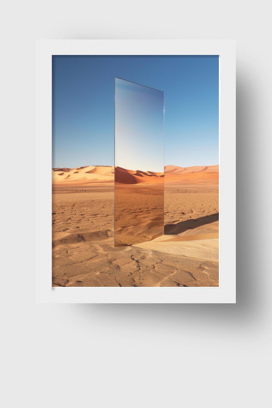 Fotografie Poster Spiegel Wüste Sanddünen klar