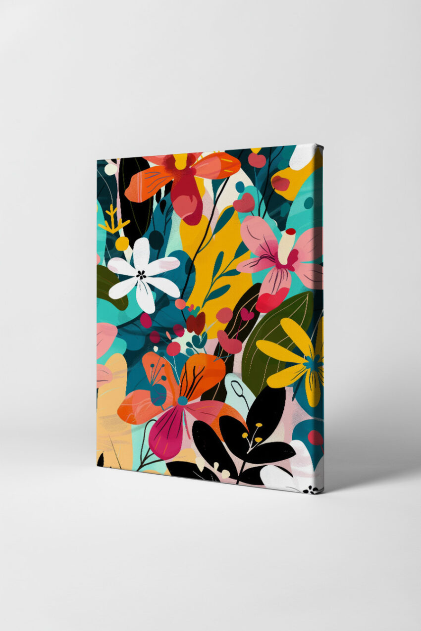 Illustration Poster Blumen bunt lebendig kontrastreich