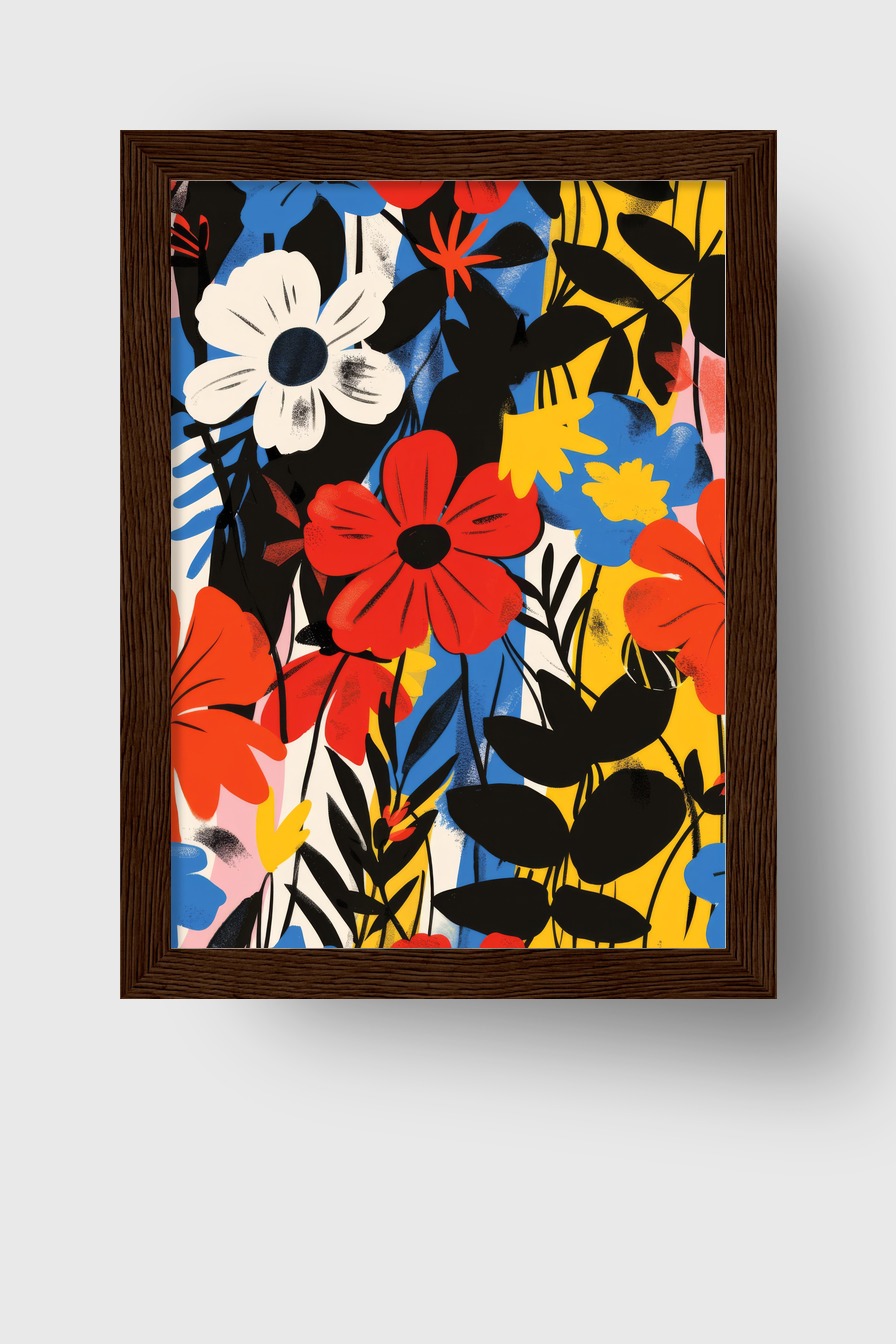 Grafik Poster Blumen bunt farbig abstrakt
