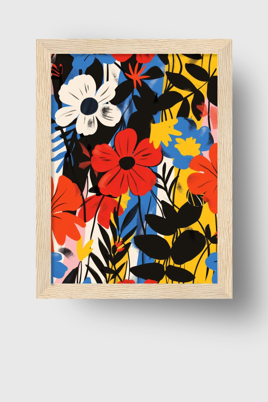 Grafik Poster Blumen bunt farbig abstrakt