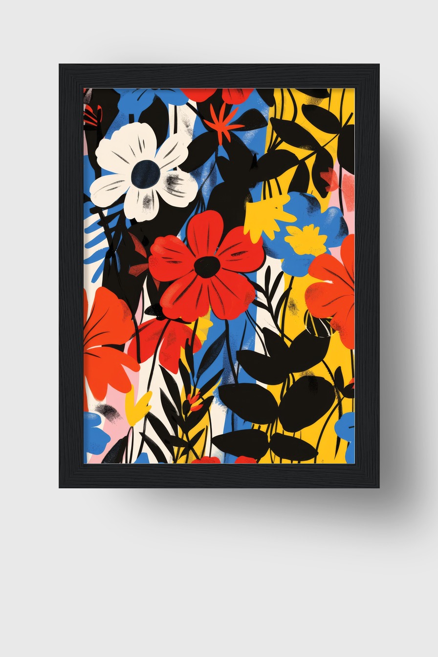 Grafik Poster Blumen bunt farbig abstrakt