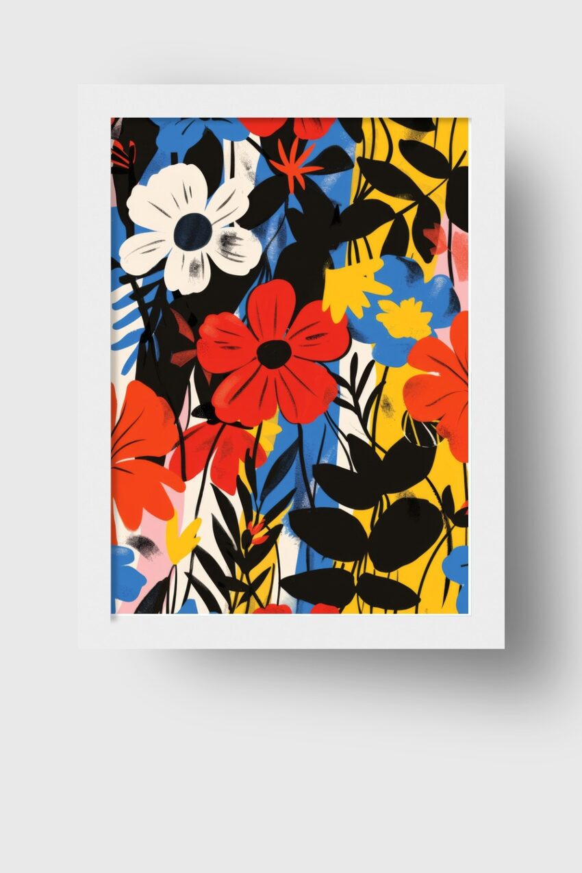 Grafik Poster Blumen bunt farbig abstrakt