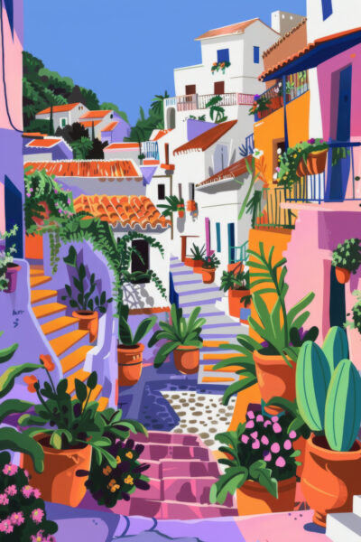 Blumentöpfe Treppe Poster