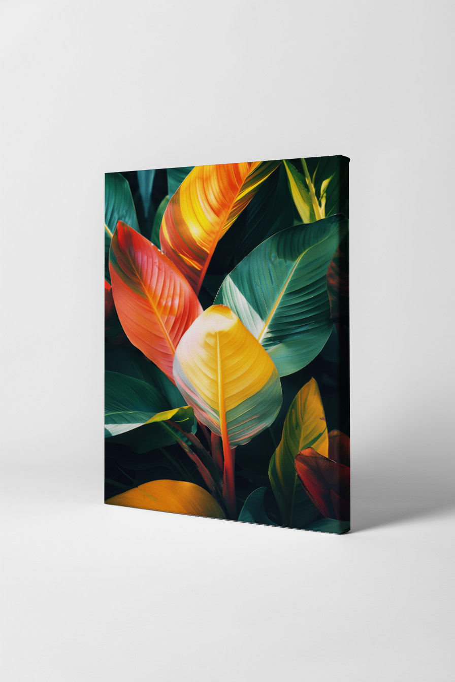 Fotografie Poster Blatt bunt tropisch farbig