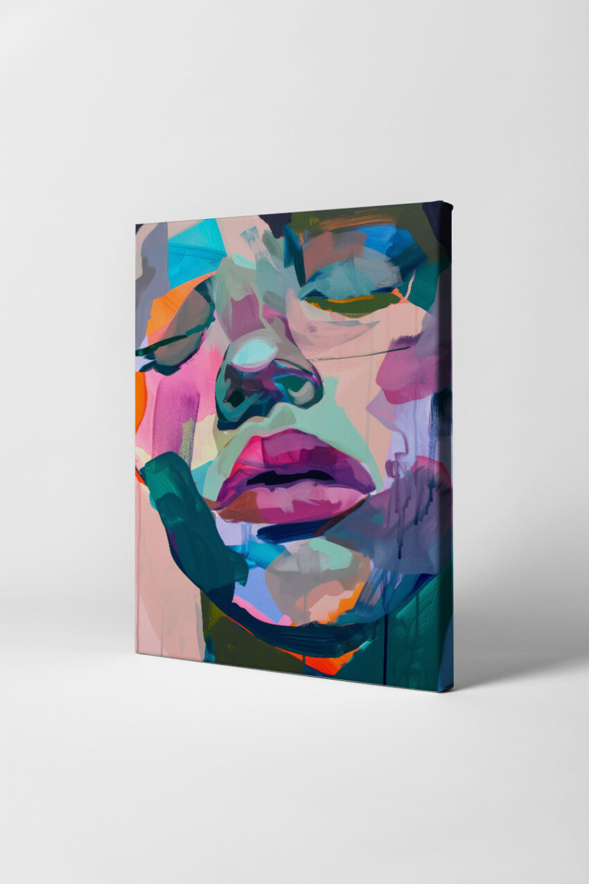 Digitale Kunst Poster Gesicht bunte Farbflächen abstrakt