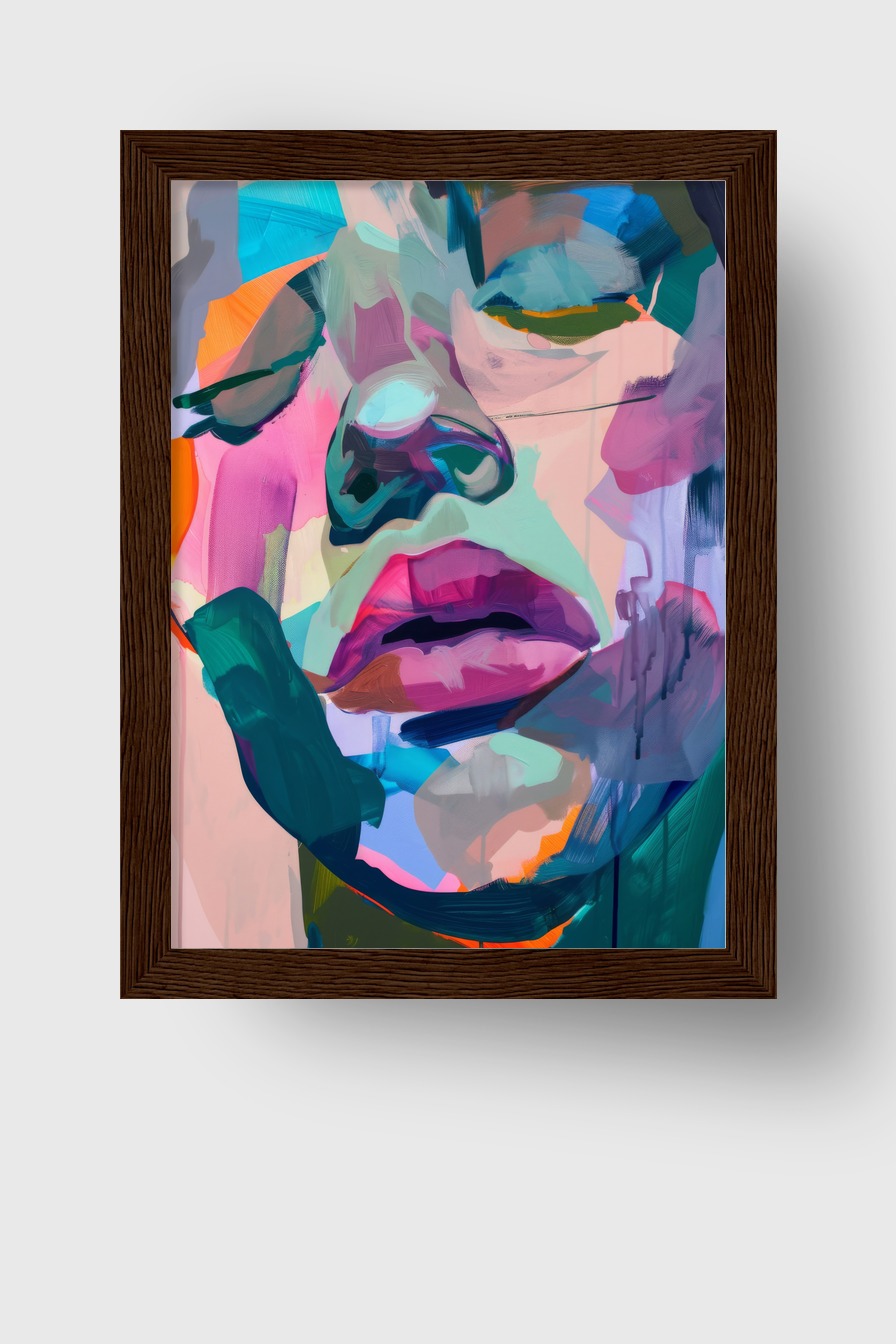 Digitale Kunst Poster Gesicht bunte Farbflächen abstrakt