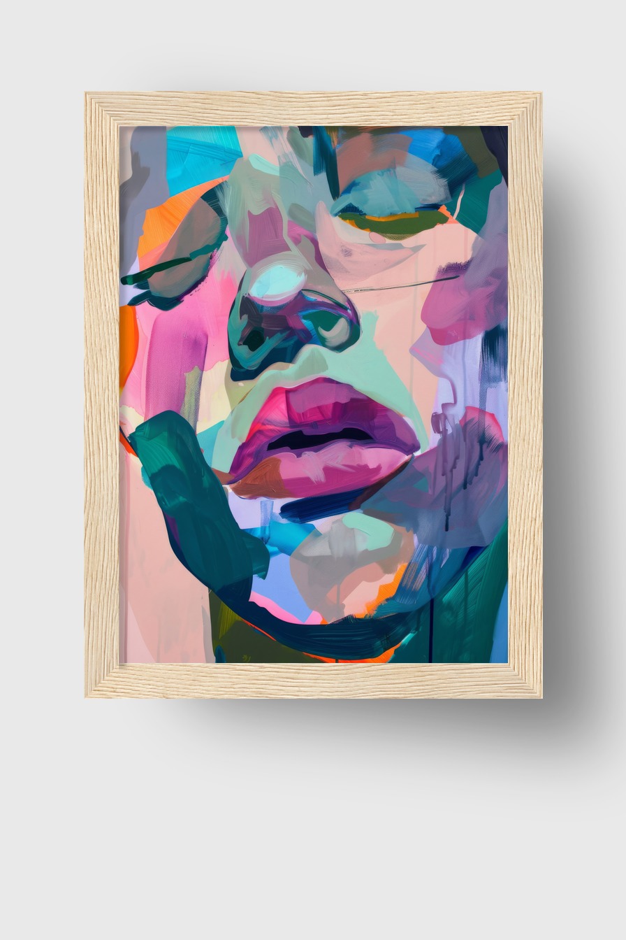 Digitale Kunst Poster Gesicht bunte Farbflächen abstrakt