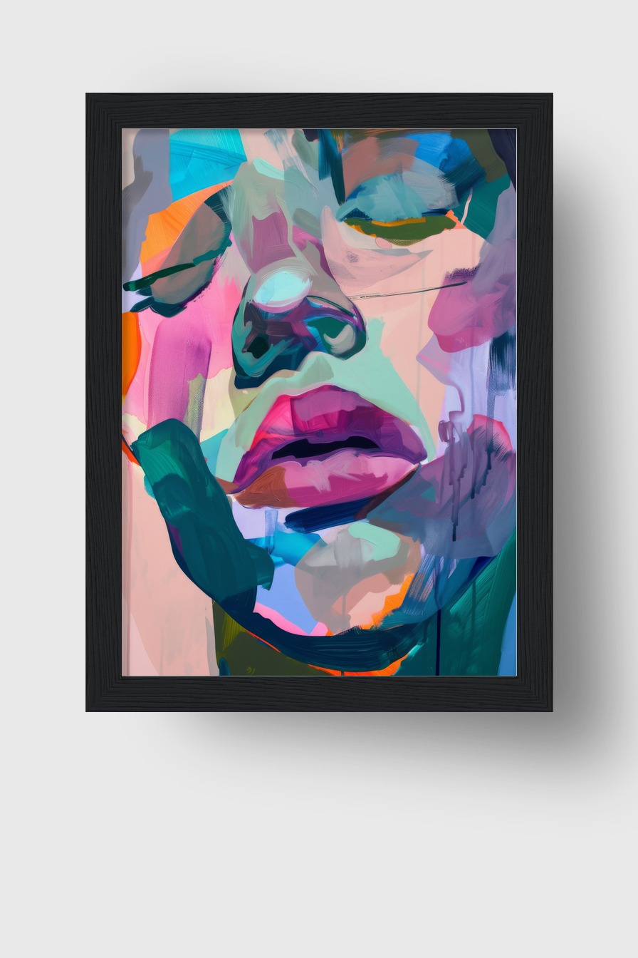 Digitale Kunst Poster Gesicht bunte Farbflächen abstrakt