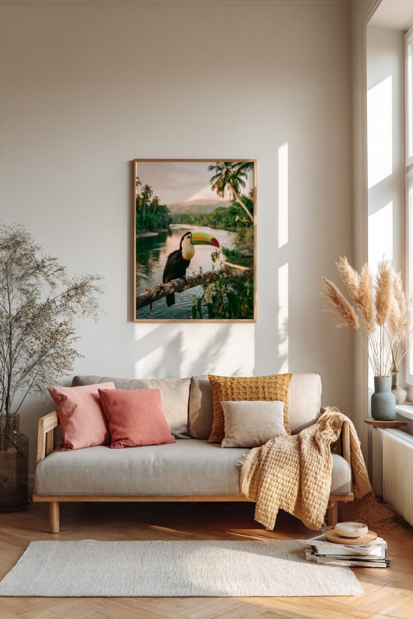 Fotografie Poster Tukan farbiger Schnabel tropisch