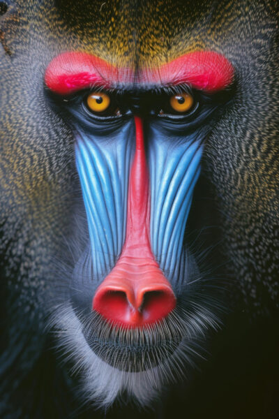 Mandrill Gesicht Nah Poster