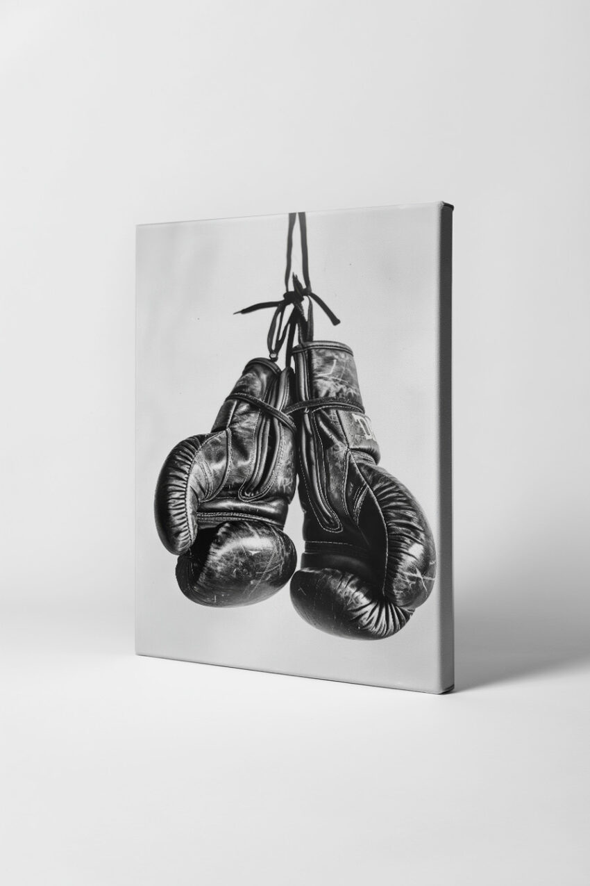 Fotografie Poster Boxhandschuhe schwarz-weiß gebraucht