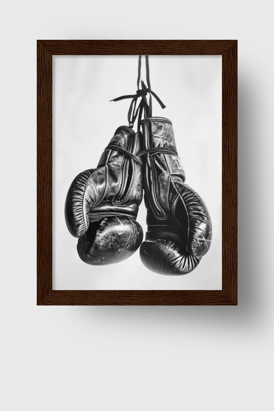Fotografie Poster Boxhandschuhe schwarz-weiß gebraucht