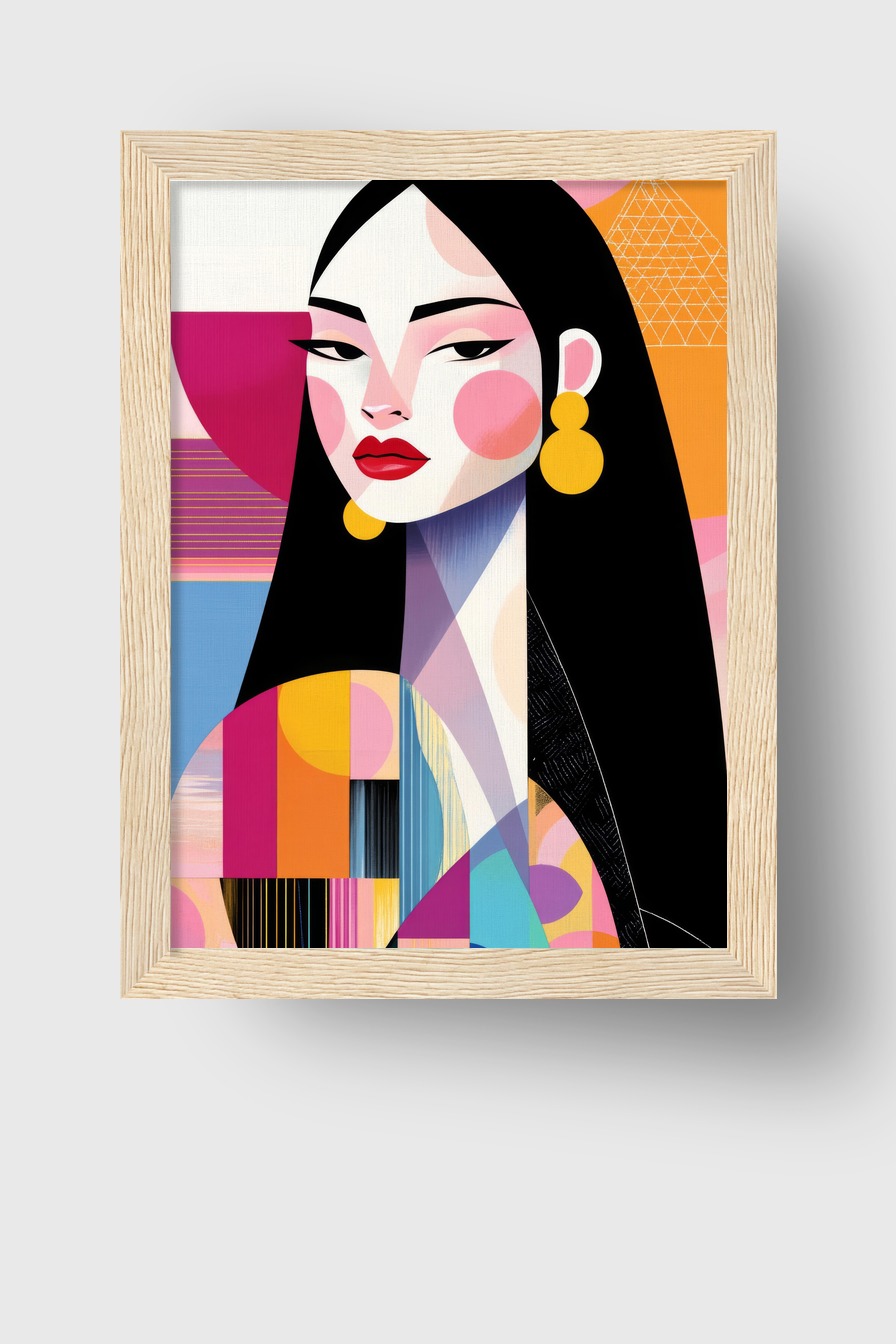 Grafik Poster Frau rot schwarz gelb